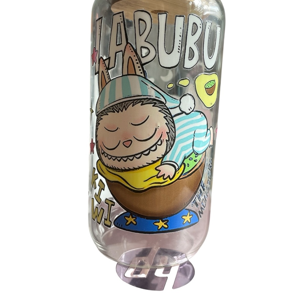 Labubu Kiwi Glass Cup